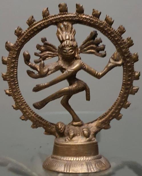 Dansende shiva nataraja uit india hoogte 10 cm brons bronzen, Antiek en Kunst, Kunst | Beelden en Houtsnijwerken, Ophalen of Verzenden