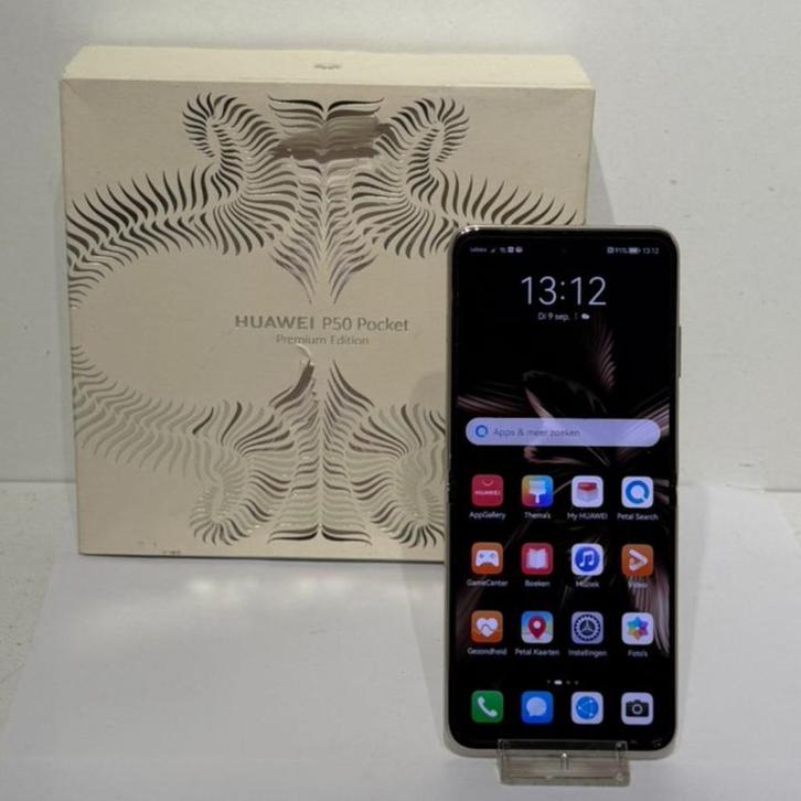 Huawei P50 Pocket 512GB/12GB Premium Edition Goud Compleet, Telecommunicatie, Mobiele telefoons | Huawei, Gebruikt, Zonder abonnement