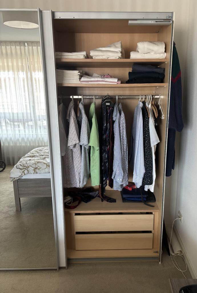 Kledingkast Big Choice (2 schuifdeuren en spiegel), Huis en Inrichting, Kasten | Kledingkasten, Zo goed als nieuw, 200 cm of meer