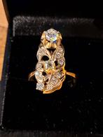 Gouden ring met diamant Russische oude goud 👌🤎, Ophalen of Verzenden, Dame, Goud, Goud