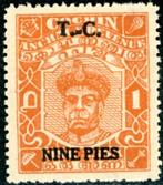Indiase Staten Travancore-Cochin 10-pf - Hulpzegel, Postzegels en Munten, Postzegels | Azië, Verzenden, Zuid-Azië, Postfris