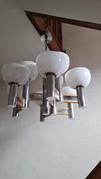 hanglamp Sciolarri, chroom /goud, jaren zeventig, kapjes, Ophalen, Gebruikt, Minimalist, 50 tot 75 cm