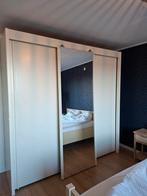 Grote witte kledingkast met spiegeldeur, Huis en Inrichting, Kasten | Kledingkasten, Ophalen, Overige materialen, Gebruikt, 200 cm of meer