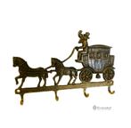 Antieke koperen kapstok - paardenwagen - koets, Antiek en Kunst, Ophalen of Verzenden