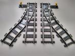 Lego 9 volt trein rails set wissels L+R metalen strip iprst, Ophalen of Verzenden, Gebruikt, Complete set, Lego