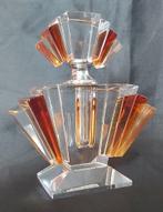 Helder en amberkleurige glazen parfumfles, Antiek en Kunst, Antiek | Glas en Kristal, Verzenden