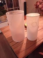 Mooie doorzichtige lampenkappen met binnenkap, wit, creme, Huis en Inrichting, Lampen | Lampenkappen, Ophalen, Wit, Rond, Zo goed als nieuw