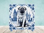 Bullmastiff Delfts Blauwe tegel incl houder, Ophalen of Verzenden, Nieuw