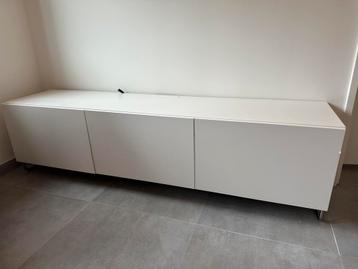 Besta TV bench (white wirh metal feet)