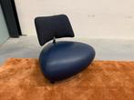 Nieuw Leolux Pallone Fauteuil blauw stof leer Design stoel