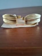 Doublé manchetknopen met banddecoratie 60 jaar oud, Ophalen of Verzenden, Zo goed als nieuw, Overige materialen