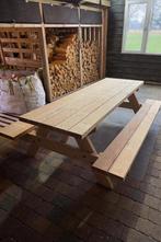 Robuuste Douglas picknicktafel met opklapbare banken – 240cm, Ophalen, Nieuw, Rechthoekig, Hout