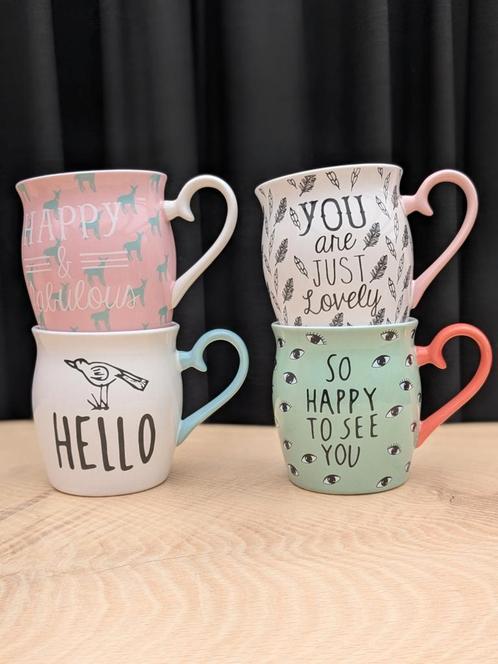 Superleuke set Hema mokken!, Huis en Inrichting, Keuken | Servies, Zo goed als nieuw, Kop(pen) en/of Schotel(s), Overige stijlen