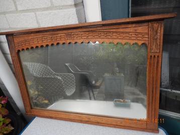 Antieke donker eiken koofspiegel 460x730 mm beschikbaar voor biedingen