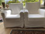 2 Comfortabele witte IKEA fauteuils, Lounge, Minder dan 75 cm, Gebruikt, Stof