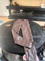 Bruine leren broek - Maat 34, Bruin, Ophalen of Verzenden, Zo goed als nieuw, Maat 34 (XS) of kleiner
