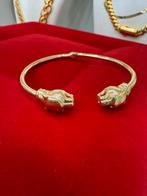 Prachtige 14k gouden panter armband | uniek model!, Sieraden, Tassen en Uiterlijk, Armbanden, Ophalen of Verzenden, Goud