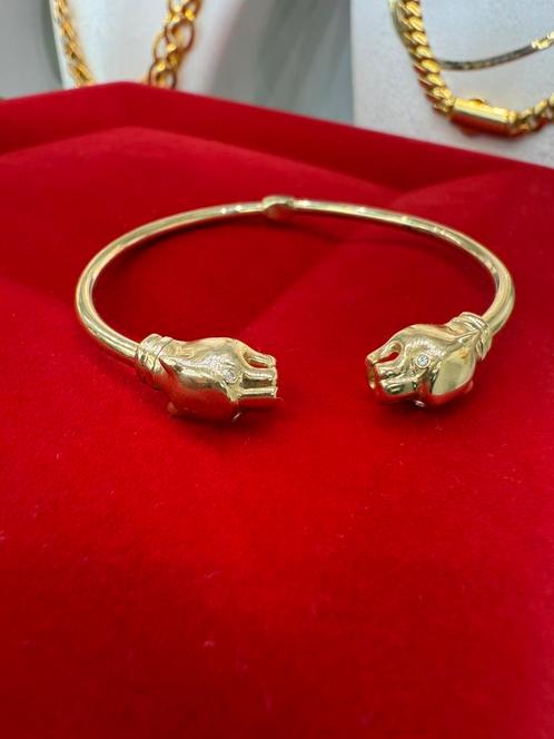 Prachtige 14k gouden panter armband | uniek model!, Sieraden, Tassen en Uiterlijk, Armbanden, Goud, Ophalen of Verzenden