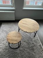 Set van 2 ronde bijzettafels - perfecte staat, Huis en Inrichting, Ophalen, Zo goed als nieuw, Rond, Hout