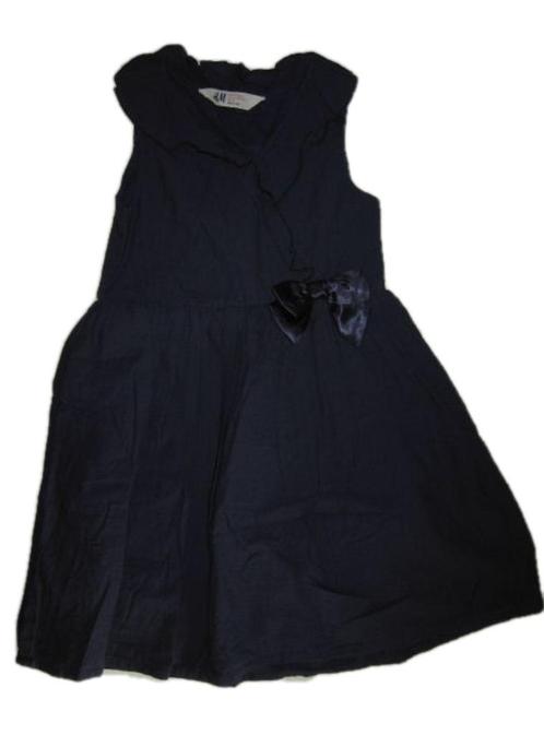 Mooie donker blauwe feestjurk van H&M maat 110., Kinderen en Baby's, Kinderkleding | Maat 110, Zo goed als nieuw, Meisje, Jurk of Rok