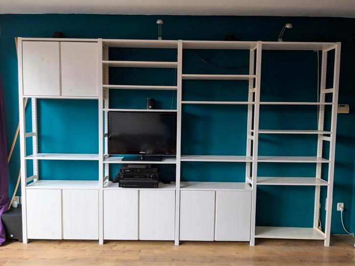 Witte modulaire kast (Ivar), Huis en Inrichting, Kasten | Wandmeubels, Gebruikt, 200 cm of meer, 300 cm of meer, 25 tot 50 cm