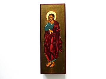 Icoon Heilige met perkamentrol handbeschilderd beschikbaar voor biedingen