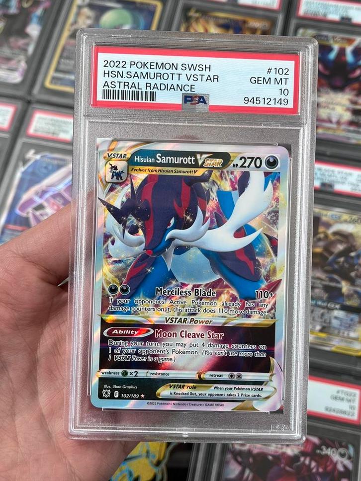 Pokémon PSA 10 Samurott Vstar #SWSH102 Astral Radiance, Hobby en Vrije tijd, Verzamelkaartspellen | Pokémon, Zo goed als nieuw