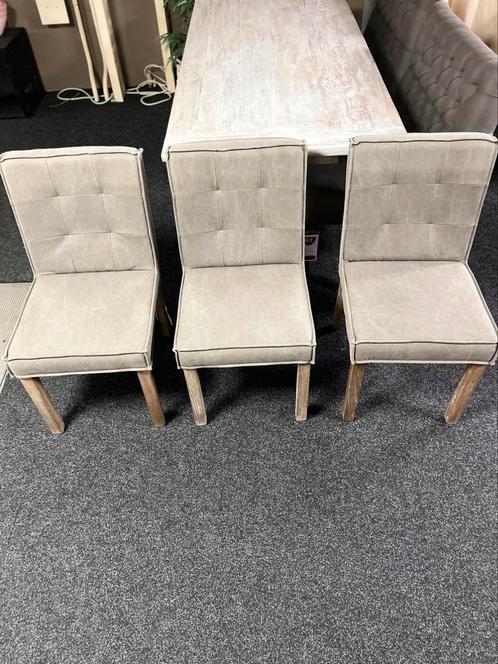 3 PTMD eetkamerstoelen, Huis en Inrichting, Stoelen, Zo goed als nieuw, Drie, Hout, Stof, Overige kleuren, Ophalen