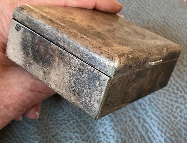 Antiek messing tabaksdoos met houten inzet ca 1900, Antiek en Kunst, Antiek | Koper en Brons, Ophalen of Verzenden