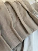 Stel linnen gordijnen, beige naturel, gevoerd molton, Ophalen of Verzenden, Zo goed als nieuw, Beige, 200 cm of meer