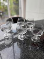 Zes prachtige kristallen cognac glazen, Ophalen of Verzenden, Zo goed als nieuw, Kristal