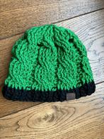 Groene muts met zwarte rand, handgemaakt, kindermuts, Jongen of Meisje, Handgemaakt, Nieuw, Ophalen of Verzenden