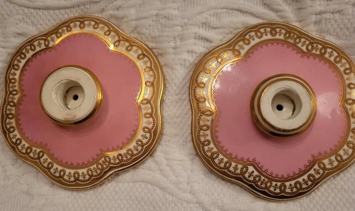Antieke keramieken armaturen / kandelaars - 19e eeuw, Antiek en Kunst, Curiosa en Brocante, Ophalen of Verzenden
