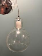 Twee Hanglampen, Huis en Inrichting, Lampen | Hanglampen, Ophalen of Verzenden, Zo goed als nieuw, Glas, Minder dan 50 cm