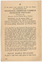 WO-2  Wilh. Wijtvliet 1902 Zevenbergen + 1945 Buchenwalde, Verzenden, Bidprentje