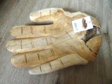 Nieuwe schaal, vide-poche: hand. Teakhout. 40 x 32 x 7 cm beschikbaar voor biedingen