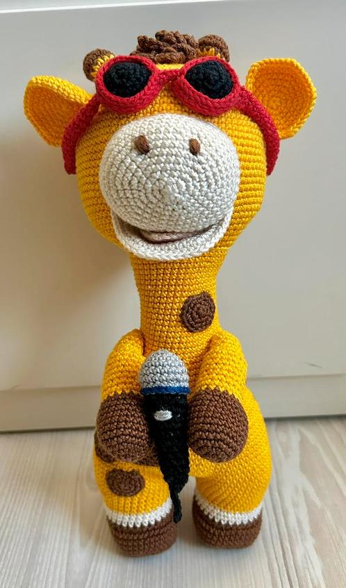 Gehaakte Giraffe Giel met microfoon, Hobby en Vrije tijd, Breien en Haken, Nieuw, Haken, Overige typen, Ophalen of Verzenden