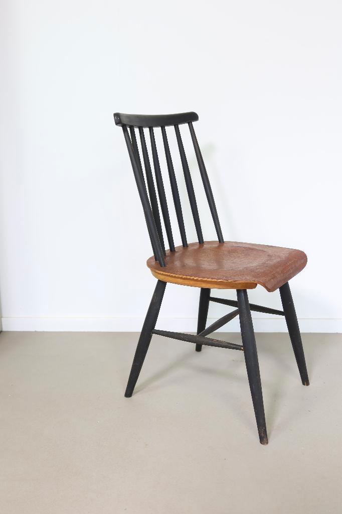 teak spijlenstoel , jaren 60 - llmari Tapiovaara, Finland, Huis en Inrichting, Stoelen, Gebruikt, Eén, Bruin, Ophalen