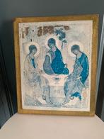 Icoon Heilige Drie eenheid hout Andrej Rubljow, Antiek en Kunst, Antiek | Religie, Ophalen of Verzenden