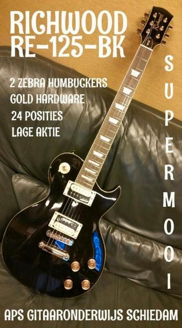NIEUWE RICHWOOD RE-125-BK LES PAUL STANDARD CHIN beschikbaar voor biedingen