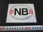 sticker bumpersticker NB dan denk je aan brabant, Ophalen, Zo goed als nieuw, Bedrijf of Vereniging