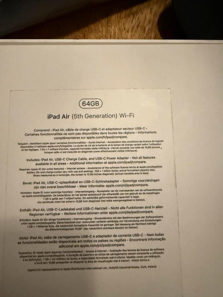 Apple iPad Air 5 (2022) 64GB - Zo goed als nieuw!, Computers en Software, Apple iPads, Zo goed als nieuw, Apple iPad Air, Wi-Fi