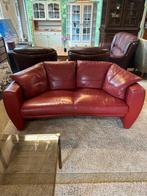 Bank leer bordeaux 170cm, Ophalen, Zo goed als nieuw, Leer