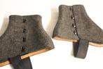 antiek wollen gamaschen met leer trim enkelstukken, Antiek en Kunst, Ophalen of Verzenden