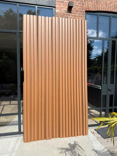 Teak Composiet Rhombus wandplanken 140x290 cm, Tuin en Terras, Palen, Balken en Planken, Zo goed als nieuw, Planken, 250 cm of meer