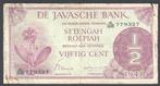Javasche Bank 50 Cent 1948 Goed Gelopen Biljet, Verzenden, Zuidoost-Azië, Los biljet