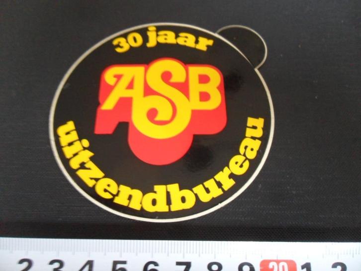 sticker 30 jaar ASB uitzendbureau, Verzamelen, Stickers, Zo goed als nieuw, Bedrijf of Vereniging, Ophalen