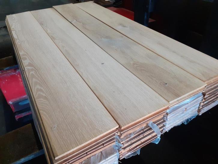 5 x partij Massief eiken vloerdeel / dakbeschot - 2e keus, Tuin en Terras, Palen, Balken en Planken, Planken, Minder dan 180 cm