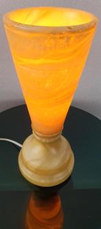Antiek tafellamp natuursteen marmer onix geel gaaf uniek, Minder dan 50 cm, Overige materialen, Ophalen of Verzenden, Zo goed als nieuw