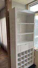 Goossens witte hoogglans kast met drankenrek en lade., Huis en Inrichting, Kasten | Boekenkasten, Ophalen, Zo goed als nieuw, 25 tot 50 cm
